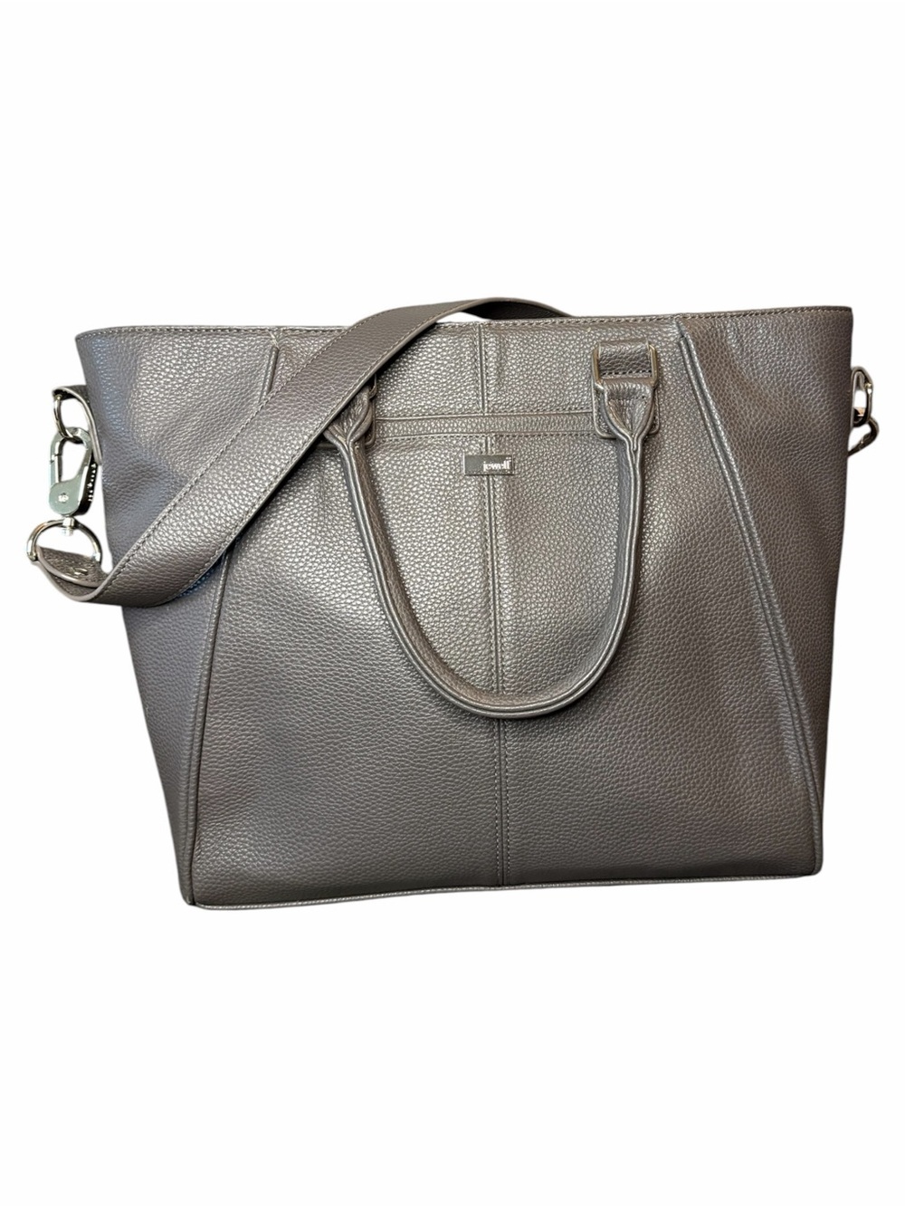 thirty-one Pebbled Gray Tote with Detachable Crossbody Strap